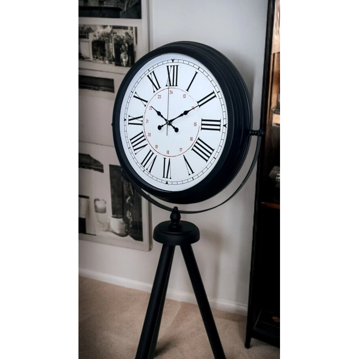 Zentime Siyah Roma Rakamlı Lüks Tasarım Tripod Ayaklı Saat