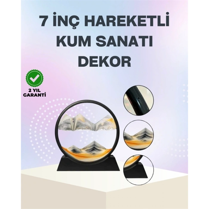 Zihin Açıcı Kum Manzarası – 3d Dinamik Kum Tablosu, Dekoratif, Dönüştükçe Yenilenen Sakinleştirici Sanat Eseri