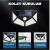 100 Led Dış Mekan Solar Aydınlatma Fotoselli Solar Lamba Hareket Sensörlü