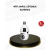 1080p Wifi Ampul Kamera Uzaktan Erişimli Hareket Sensörlü Gece Görüşlü