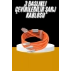 120w 3 İn 1 Uyumlu Silikon Şarj Kablosu Hızlı Şarj Kablosu
