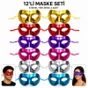 1239li Metalik Venedik Parti Maskesi Seti – 6 Renk Karışık