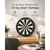 15 İnç Büyük Boy Dart Tahtası Ev Oyun Seti 4 Adet Metal Uç Oklu