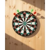 15 İnç Dart Tahtası 4 Metal Uçlu Dart Oku Dayanıklı Ahşap Gövde
