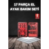 17 Parça Manikür Seti Taşınabilir Özel Çantalı El Ve Ayak Bakımı Tırnak Batığı Temizleme