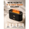 180 Ml Alev Efektli Aroma Difüzörü Ultrasonik Buharlı Aromaterapi Cihazı