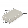 2 Adet 40x20x5mm Neodyum Magnet Güçlü N35 Mıknatıs Köşeli Nikel Kaplama