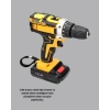 24 Parça Çift Bataryalı Akülü Darbeli Matkap – Güçlü Motor, Metal Dişli, Led Işıklı