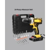 24 Parça Çift Bataryalı Akülü Darbeli Matkap – Güçlü Motor, Metal Dişli, Led Işıklı