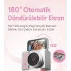 2k Mini Dijital Retro Video Kamera Flaşlı Dijital Vlog Mini Fotoğraf Makinesi Türkçe Menü Pembe