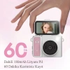 2k Mini Dijital Retro Video Kamera Flaşlı Dijital Vlog Mini Fotoğraf Makinesi Türkçe Menü Yeşil