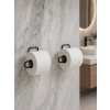 2’li Yapışkanlı Tuvalet Kağıdı Tutucu Siyah Metal Duvar Tipi Rulo Kağıtlık