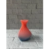 3d Dalga Desenli Kalp Formlu Dekoratif Vazo Pembe 15 Cm