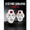 3’lü Priz Çoklayıcı 2 Adet Set Anahtarlı Kablosuz Duvar Tipi Priz Çoğaltıcı