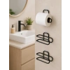 3’lü Yapışkanlı Wc Kağıtlığı Siyah Rulo Tutucu Banyo Ve Mutfak Kullanımı