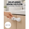 4 Adet Bebek Güvenlik Dolap Kilidi Çift Taraflı Bantlı Kolay Montajlı Emniyet Seti Yeni Nesil