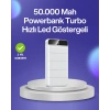 4 Cihazı Aynı Anda Şarj Edebilen Güçlü Powerbank 50000 Mah