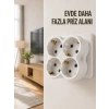 4’lü Priz Çoğaltıcı Kablosuz Duvar Tipi Direkt Prize Takılan Priz Çoklayıcı