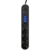 4lü Siyah Anahtarlı 3 Usb Li Akım Korumalı Topraklı Çocuk Korumalı Grup Priz 2 Metre