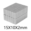 5 Adet 15x10x1.5 Mm Köşeli Neodyum Mıknatıs N35 Magnet Dayanıklı Nikel Kaplama