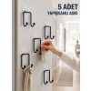 5 Adet Yapışkanlı Duvar Askısı Çok Amaçlı Pratik Askılık Seti
