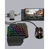 5in1 Mobil Oyun Kiti Bluetooth 5.3 Mini Rgb Klavye Mouse Dönüştürücü Seti
