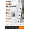5’li Akım Korumalı Çoklu Priz 2 Metre Kablolu 3680w 16a 5 Anahtarlı 2usb-a 2 Usb-c Pd 20w Hızlı Ftr-28
