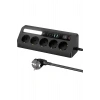 5’li Akım Korumalı Priz 2500w | 2 Usb + 2 Type-c Hızlı Şarj | Led Gece Lambalı | Dokunmatik Siyah