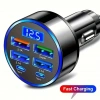 6 Portlu Hızlı Araç Şarj Cihazı – 4 Usb + 2 Type-c Çıkışlı Dijital Göstergeli Oto Şarjı