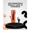 600 Lümen Bisiklet Ön Işık Powerbankli Çakar Cob Led