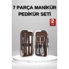 7 Parça Manikür Pedikür Seti El Ayak Bakımı Çantalı Paslanmaz Çelik