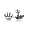 925 Ayar Gümüş Kraliçe Tacı Çivili Küpe EA0710005 (599599)