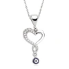 925 Ayar Gümüş Nazarlı Kalp Kadın Gümüş Kolye Pt0460024 (599)