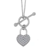 925 Ayar Gümüş Sallantılı Kalp Kadın Kolye T7483 (599599)