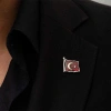 925 Ayar Gümüş Türk Bayrağı Rozet T4460 (599)