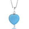 925 Ayar Gümüş Turkuaz Taşlı Kalp Kadın Gümüş Kolye Pt2610370 (599)