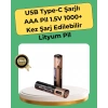 Aaa Boyutunda Usb Şarjlı Pil – Kompakt Tasarım, Geniş Uyumluluk