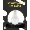 Acil Durumlar İçin Şarjlı Led Ampul 6400k Soğuk Beyaz 30 Watt