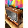 Ahşap Görünümlü Retro Bluetooth Radyo Usb,aux Ve Sd Kart Girişli