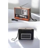 Ahşap Görünümlü Retro Bluetooth Radyo Usb,aux Ve Sd Kart Girişli