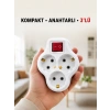 Anahtarlı 3’lü Priz Çoğaltıcı Kablosuz Duvar Tipi Topraklı Priz Çoklayıcı