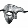 Antik Eskitme Gümüş Erkek Yarım Maske - Phantom Parti  Balo Maskesi