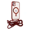 Apple İphone 11 Kılıf Divo Lazer Askılı Magsafe Kapak - Kırmızı