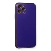 Apple İphone 11 Pro Kılıf Coco Deri Silikon Kapak - Mor