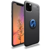 Apple İphone 11 Pro Kılıf Range Yüzüklü Silikon - Siyah-mavi