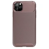 Apple İphone 11 Pro Max Kılıf Auto Focus Karbon Kapak - Kahverengi