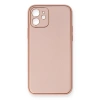 Apple İphone 12 Kılıf Coco Deri Silikon Kapak - Pembe
