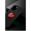 Apple İphone 12 Kılıf Range Yüzüklü Silikon - Siyah-kırmızı