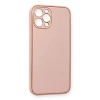 Apple İphone 12 Pro Max Kılıf Coco Deri Silikon Kapak - Pembe