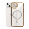 Apple İphone 14 Kılıf Joke Simli Magneticsafe Kılıf - Gold